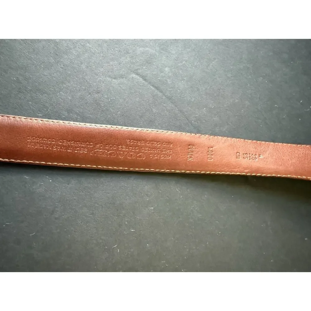Coach 5800 Leather Belt Mens Brass Buckle Black Career Size 38 Office Casual